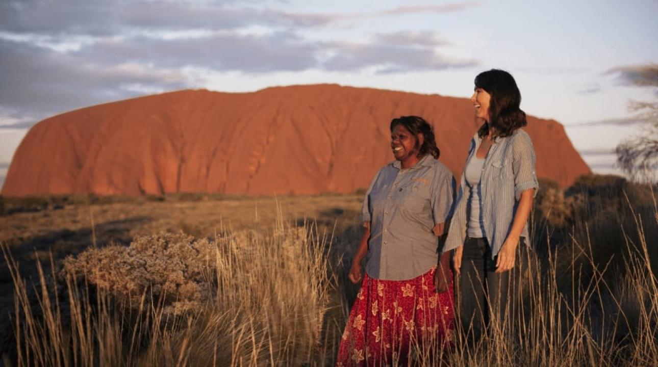 Indigenous woman with visitor