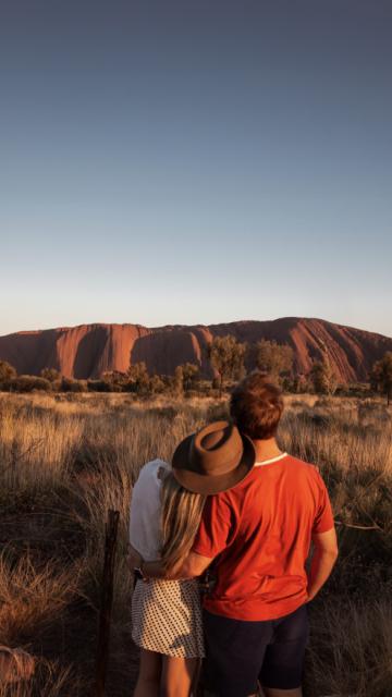 Couple in front of Uluru