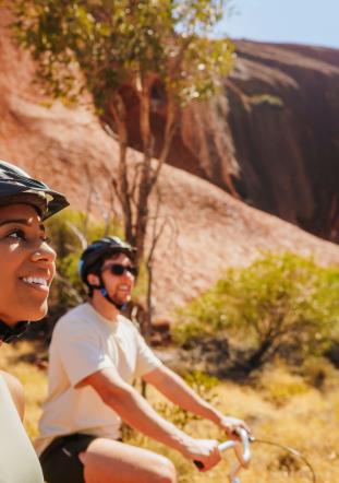Cycling around Uluru
